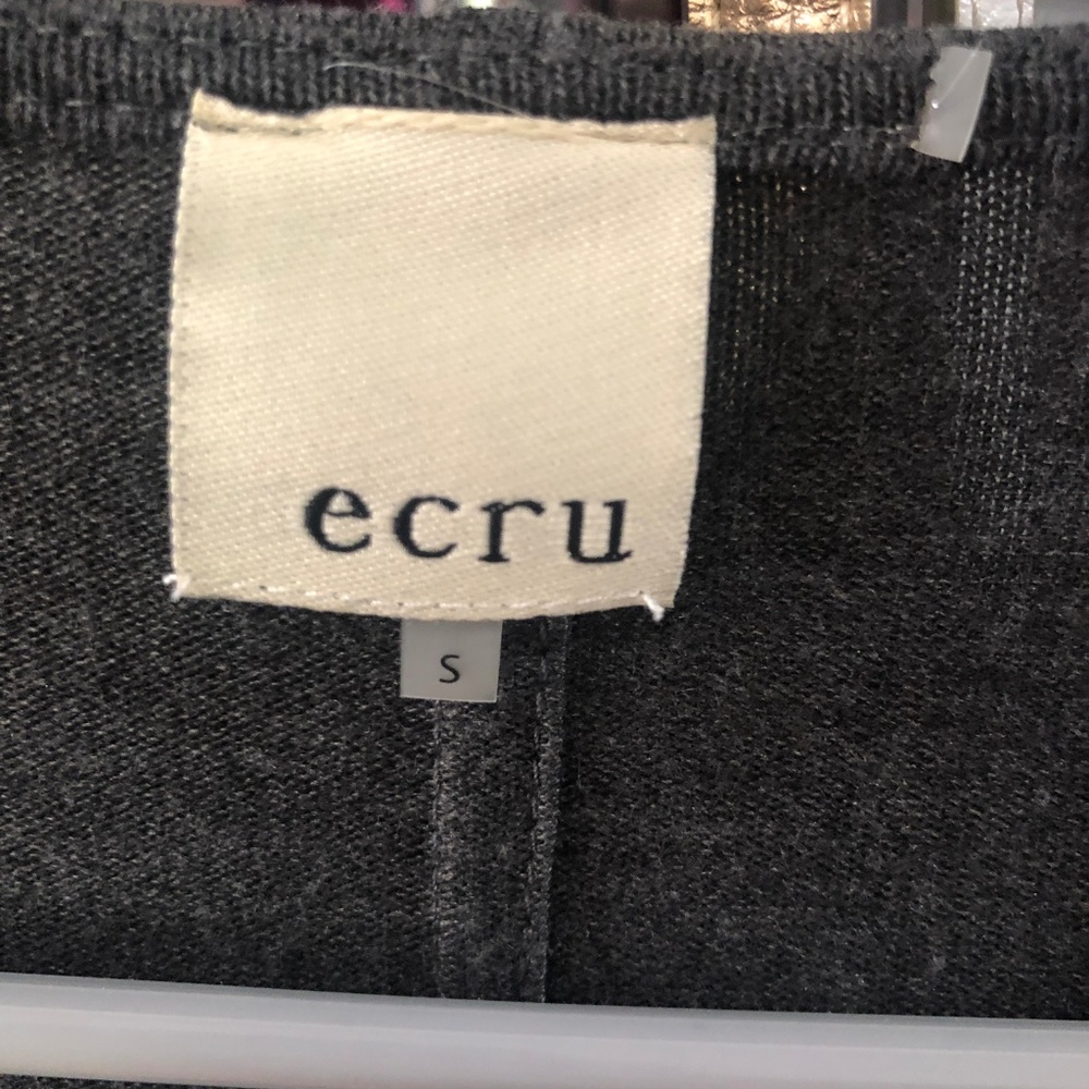 ecru Suede Wrap Cardigan Top - Picture 3 of 4